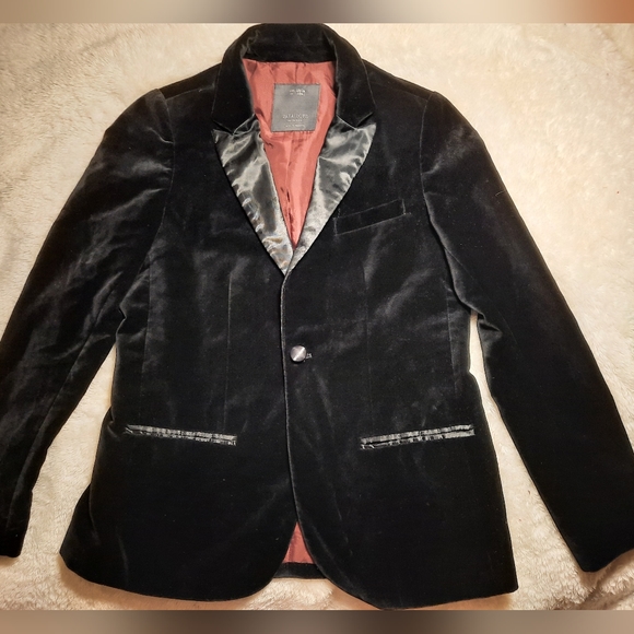ZARA Kids Velvet Blazer Sz 14 - Picture 4 of 4